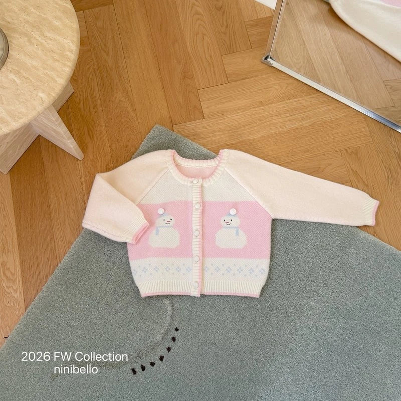 Snowman Knit Cardigan – Cardigan für Kinder von Ninibello, Made in Korea