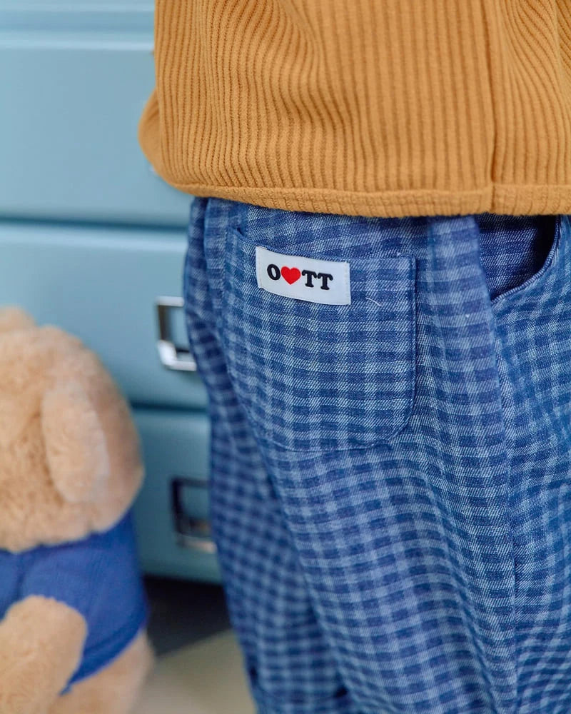 Denim Check Pants