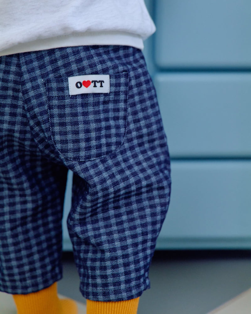 Denim Check Pants