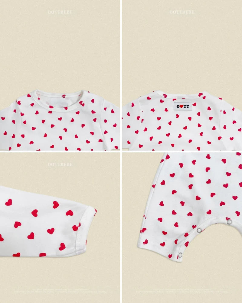 Petit Heart Full Bodysuit + Bonnet Set (Bebe)