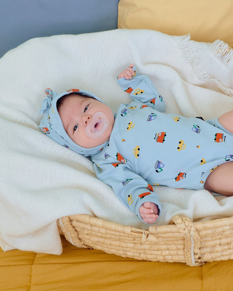 Car Bodysuit + Bonnet Set (Bebe)