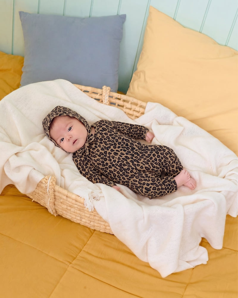 Little Leopard Full Bodysuit + Bonnet Set (Bebe)