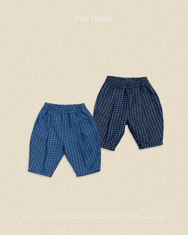 Denim Check Pants