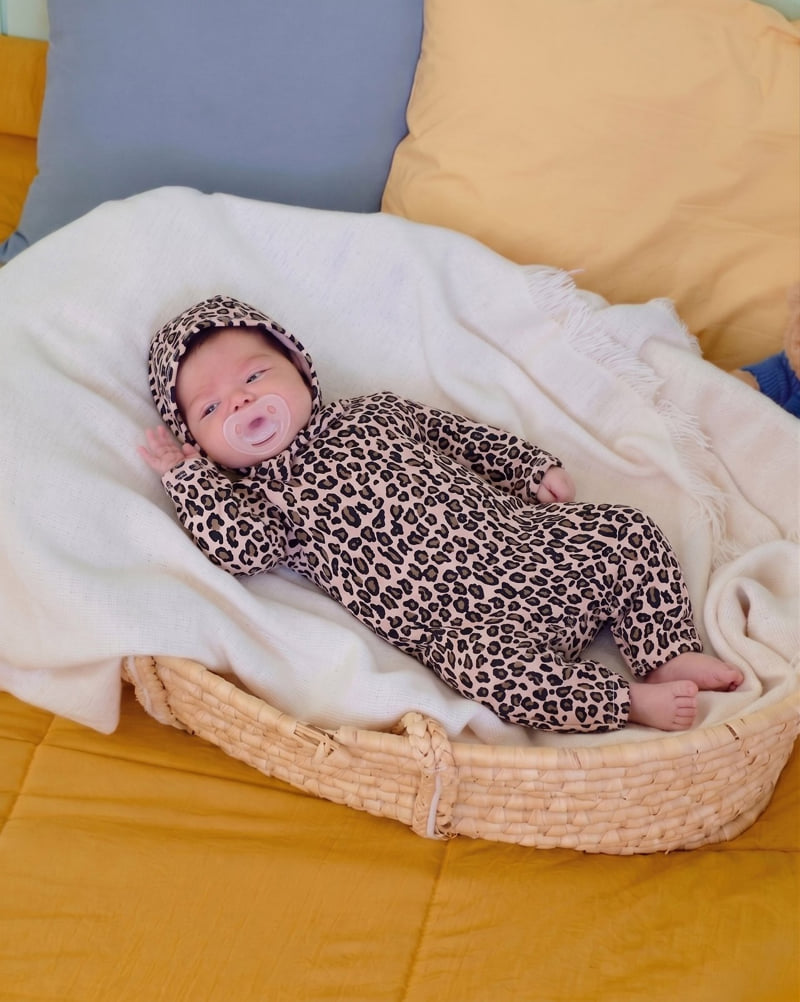 Little Leopard Full Bodysuit + Bonnet Set (Bebe)