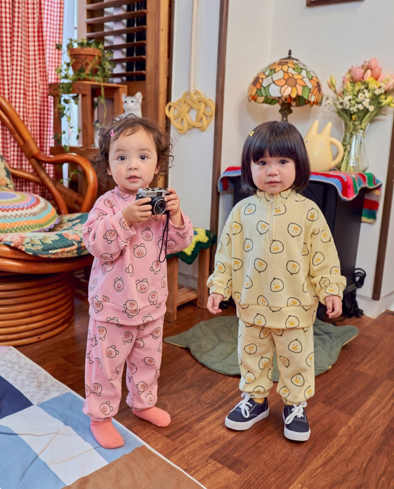 Little Foxx – Little Palm Waffle Anorak Top &amp; Bottom Set