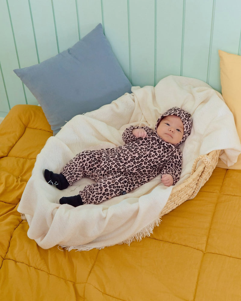 Little Leopard Full Bodysuit + Bonnet Set (Bebe)