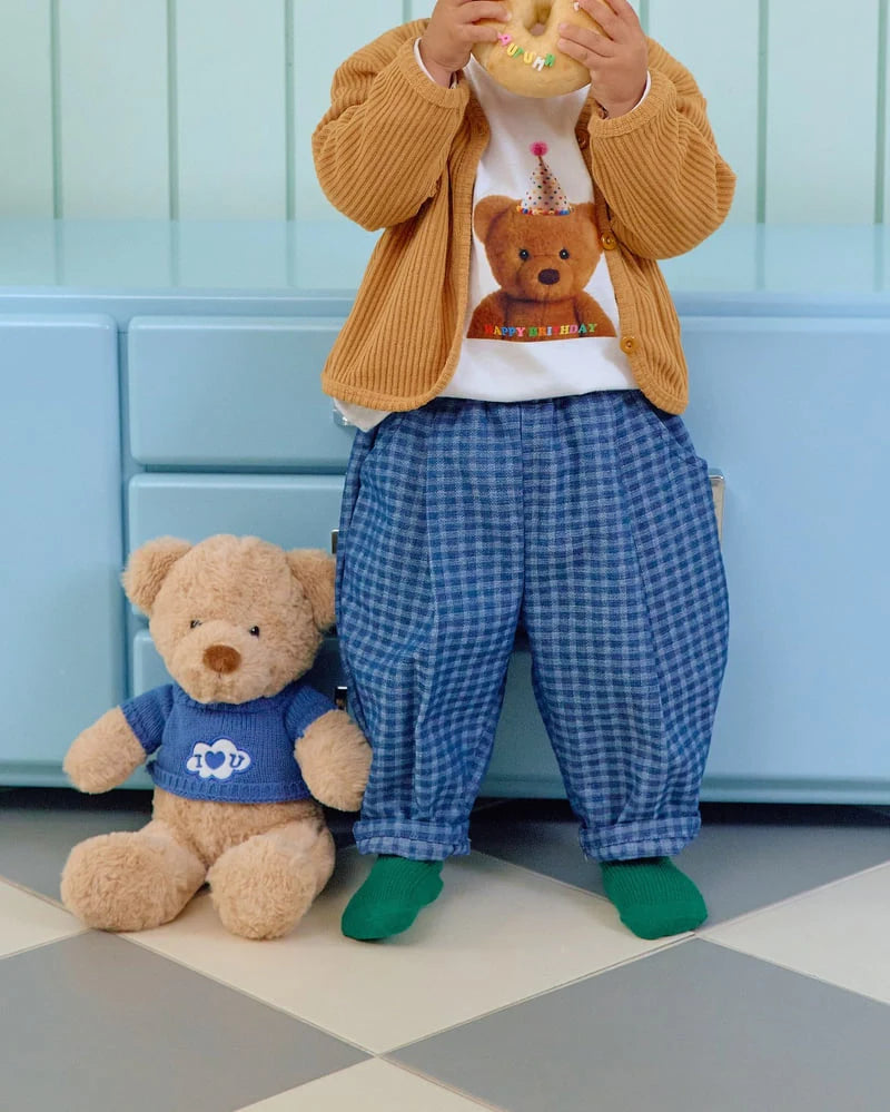 Denim Check Pants