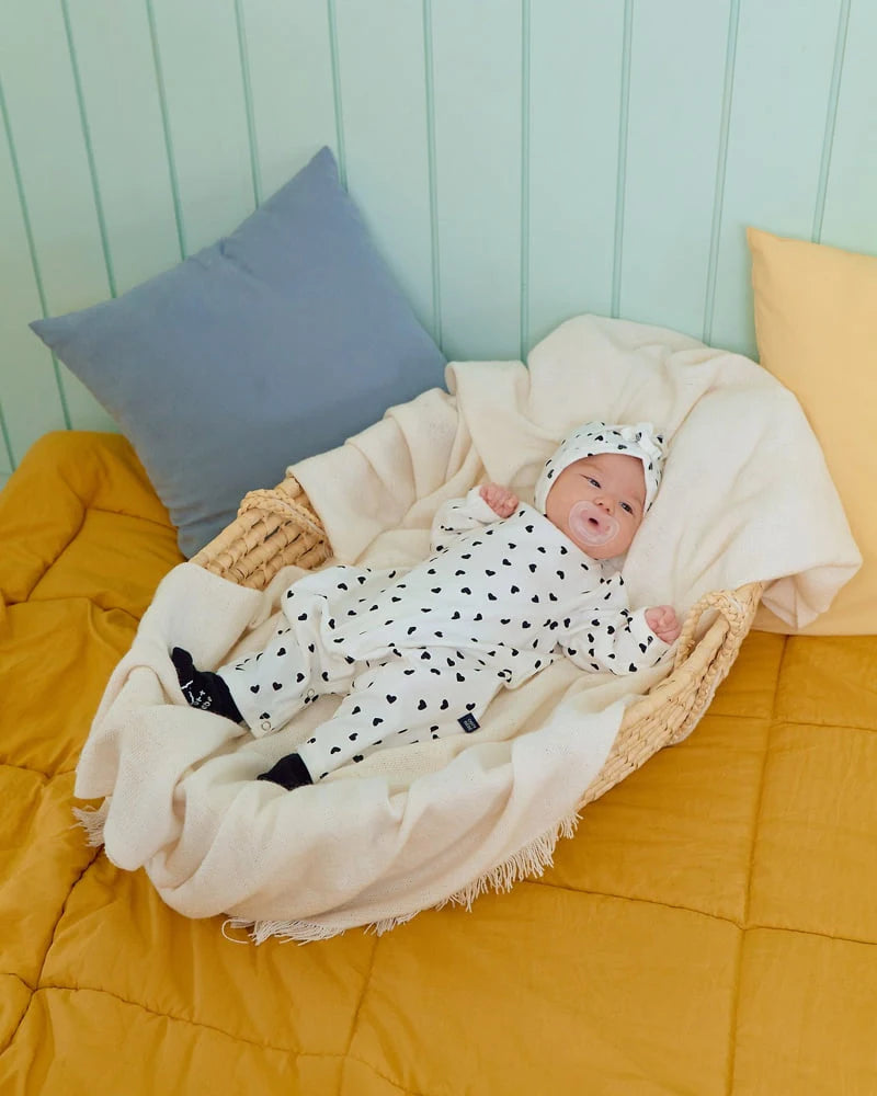 Petit Heart Full Bodysuit + Bonnet Set (Bebe)