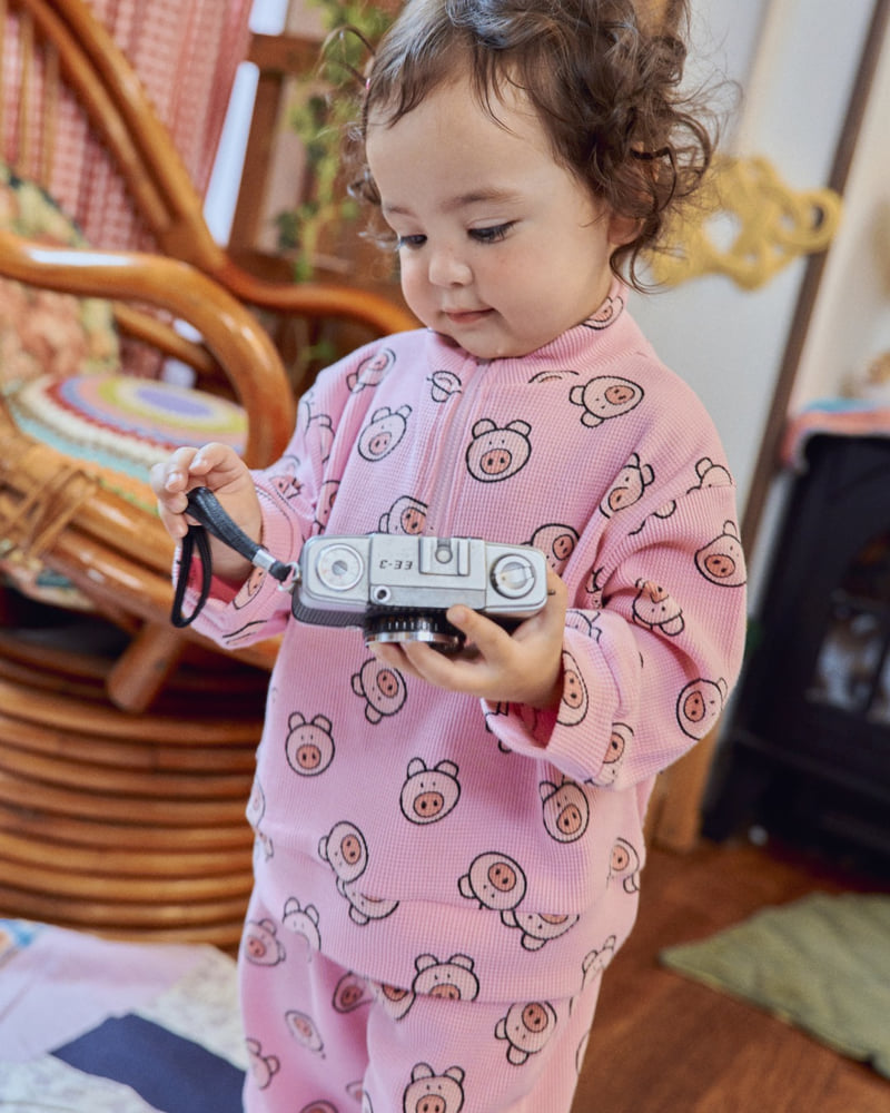 Little Foxx – Little Palm Waffle Anorak Top &amp; Bottom Set