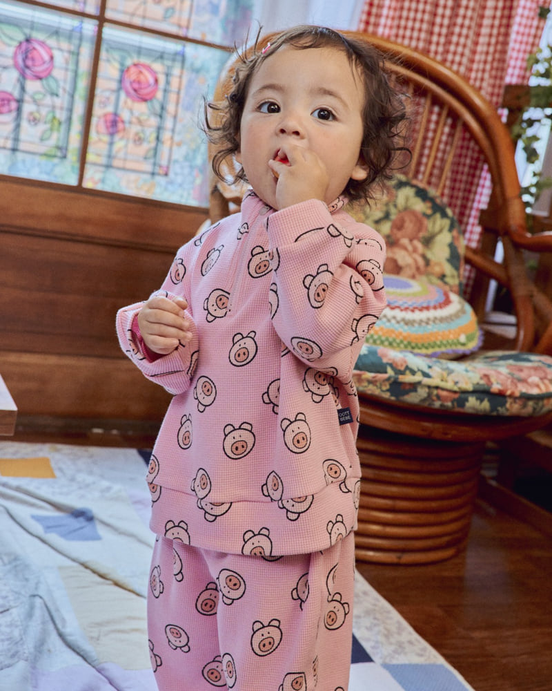 Little Foxx – Little Palm Waffle Anorak Top &amp; Bottom Set