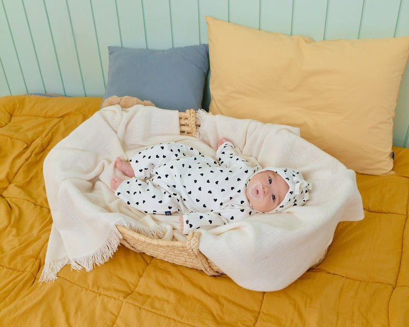 Petit Heart Full Bodysuit + Bonnet Set (Bebe)