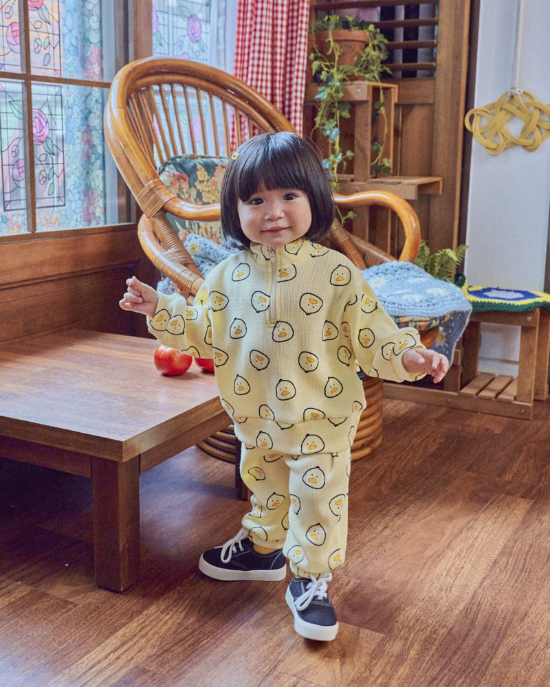 Little Foxx – Little Palm Waffle Anorak Top &amp; Bottom Set