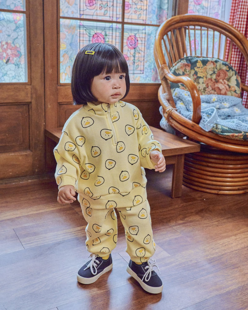 Little Foxx – Little Palm Waffle Anorak Top &amp; Bottom Set