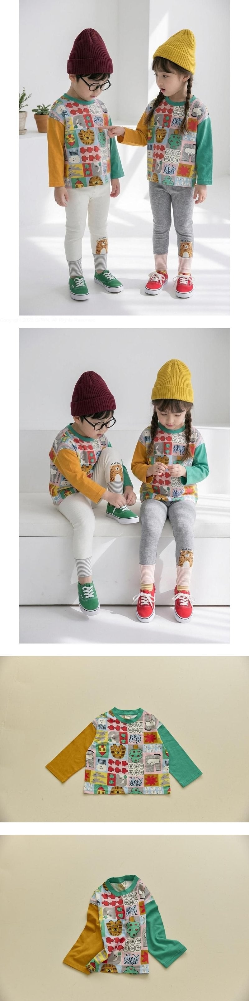 Little Foxx – Printed Sleeve Colorblock Tee