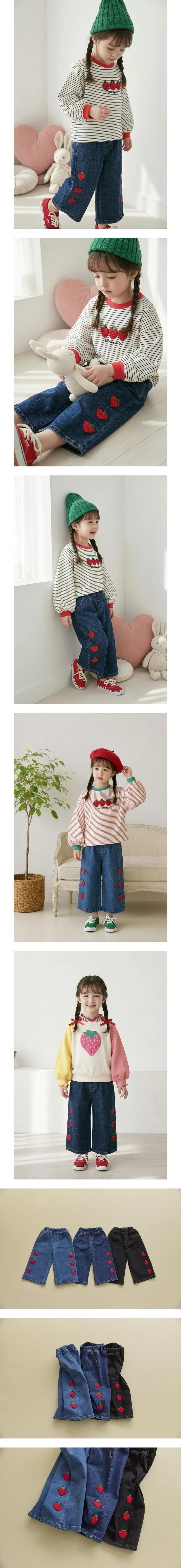 Little Foxx – Boucle Strawberry Stretch Wide Pants