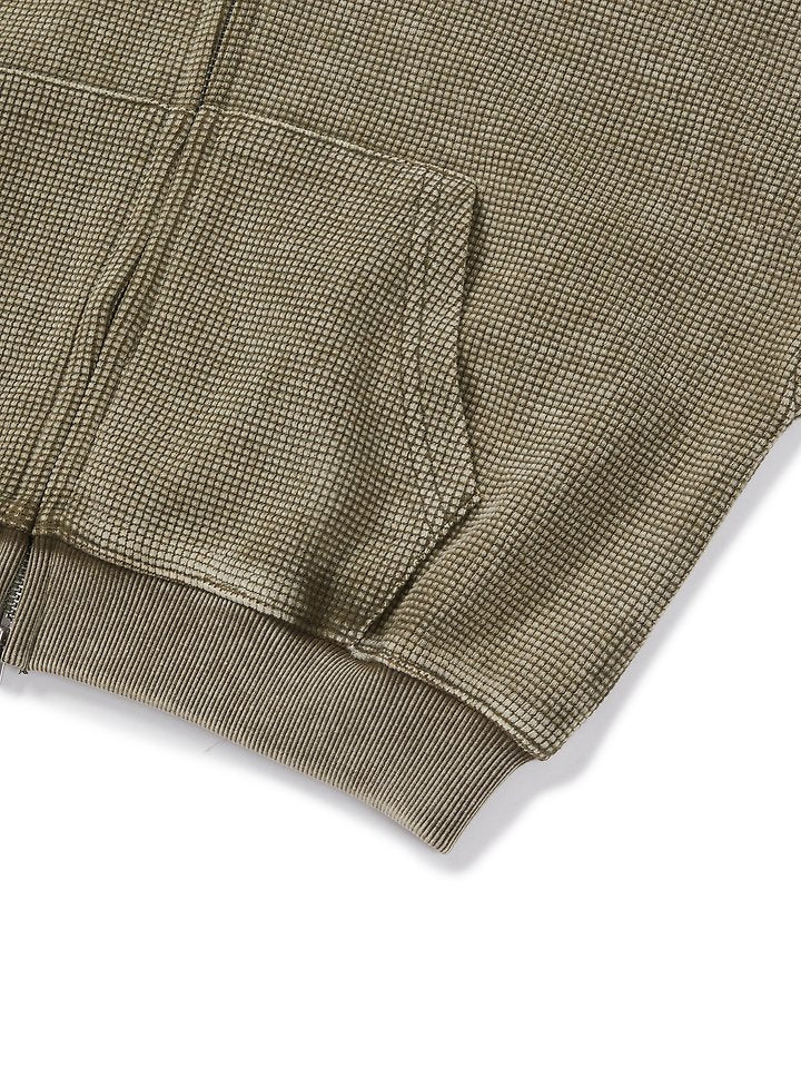 Little Foxx – Waffle Washed Hooded Zip-up