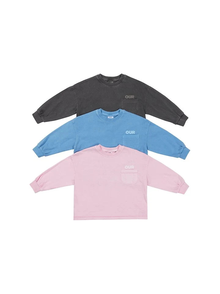Little Foxx – Pigment-dyed Logo Pocket Tee