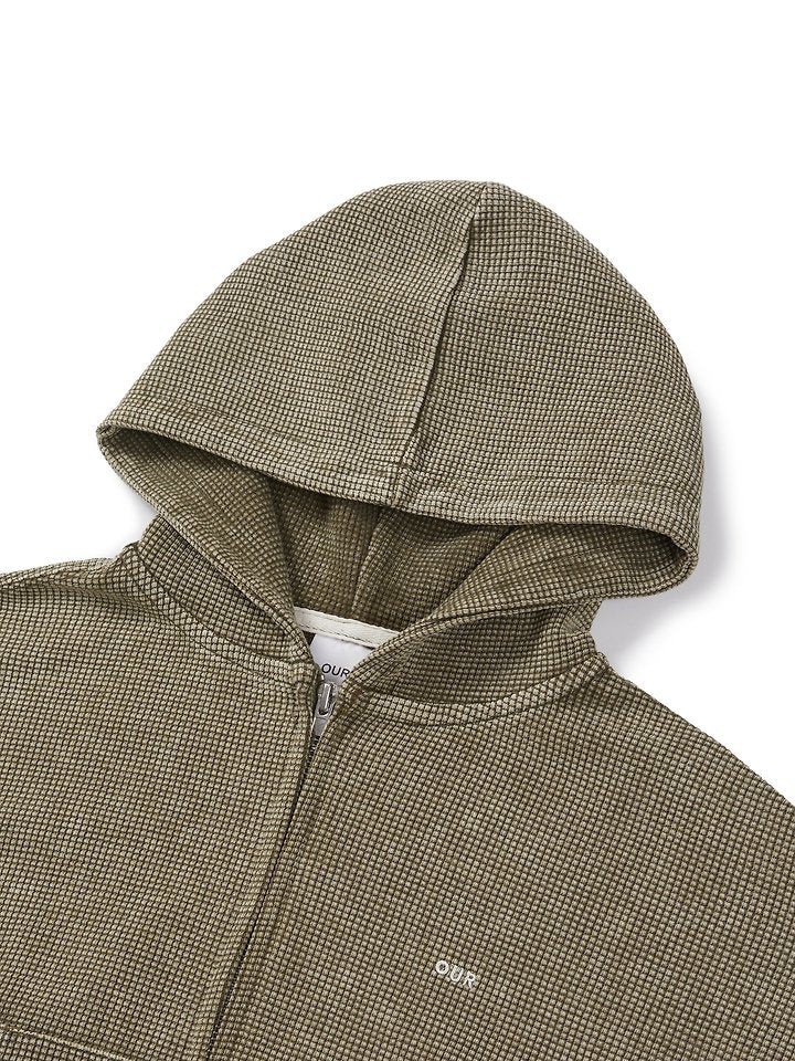 Little Foxx – Waffle Washed Hooded Zip-up