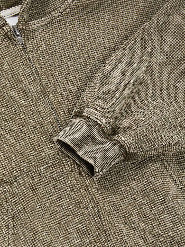 Little Foxx – Waffle Washed Hooded Zip-up