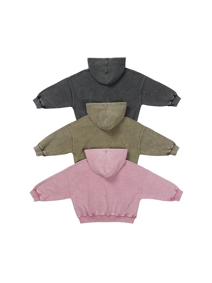 Little Foxx – Waffle Washed Hooded Zip-up