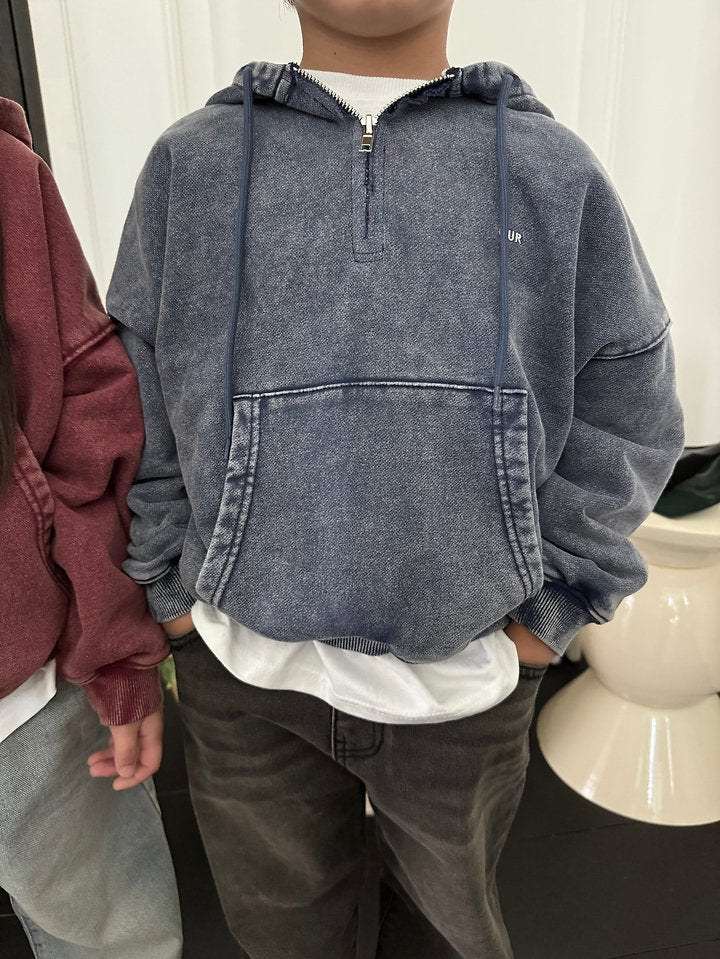 Little Foxx – Stone Half Hooded Zip-up