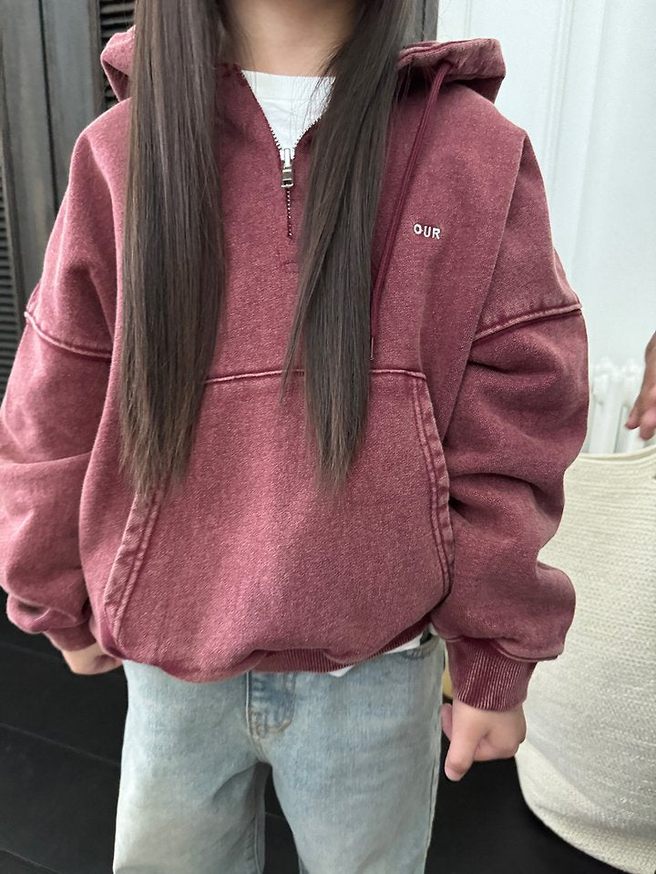 Little Foxx – Stone Half Hooded Zip-up