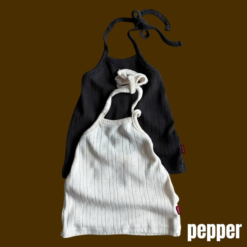 Knit Eyelet Halter Top