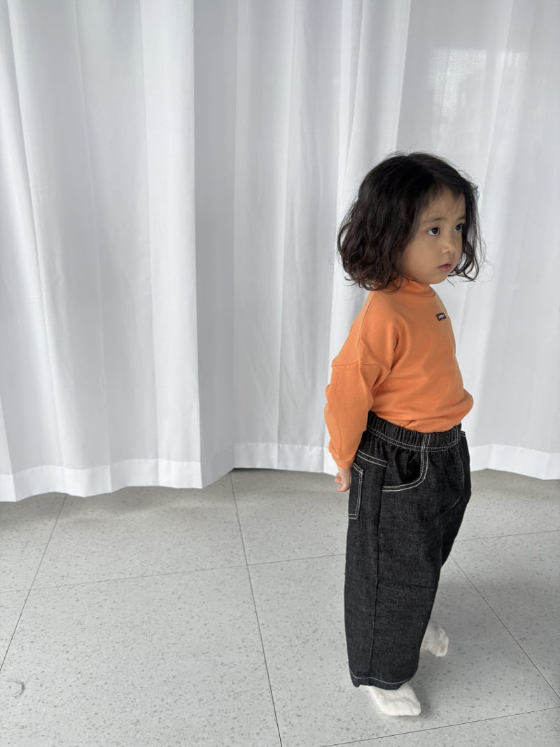 Tangerine Mock Neck Top