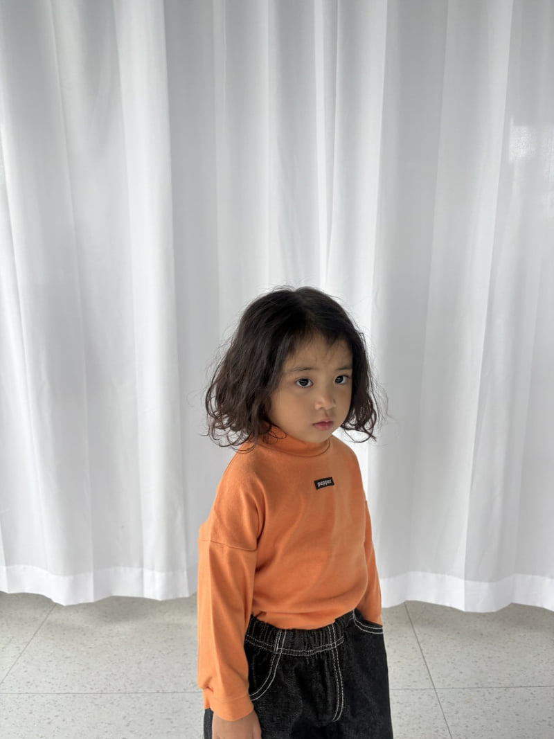 Tangerine Mock Neck Top