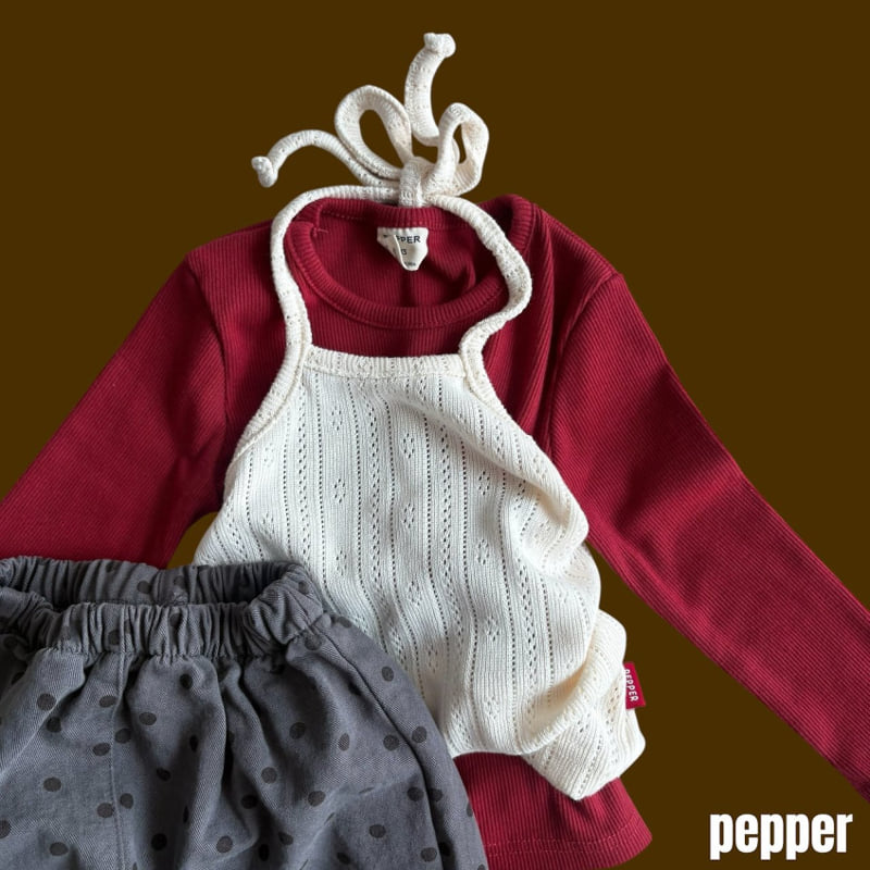Knit Eyelet Halter Top