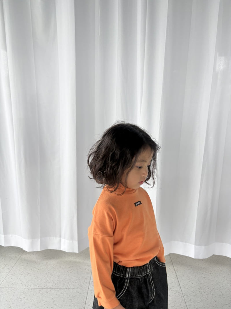 Tangerine Mock Neck Top