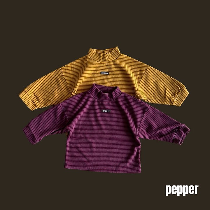 Bumblebee Striped Turtleneck – Kindershirt von Pepper, Made in Korea