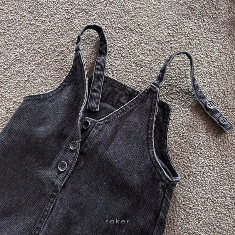 Little Foxx – Heart Denim Ribbed Overall