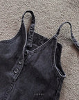 Little Foxx – Heart Denim Ribbed Overall
