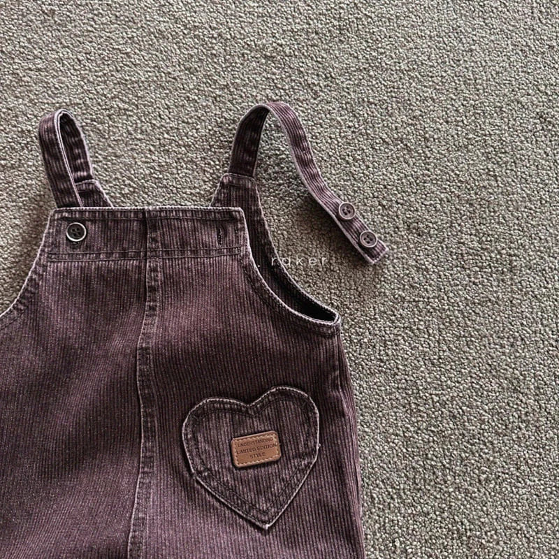 Little Foxx – Heart Denim Ribbed Overall