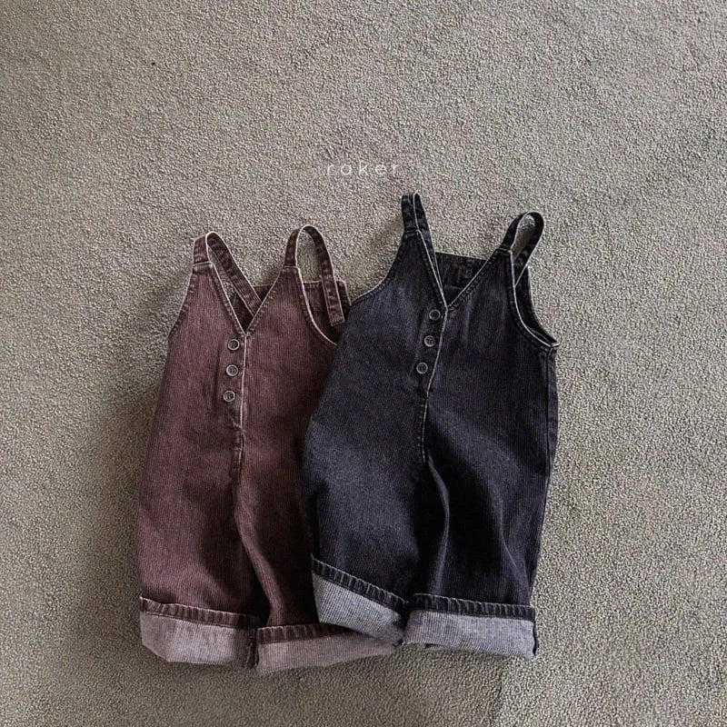 Little Foxx – Heart Denim Ribbed Overall