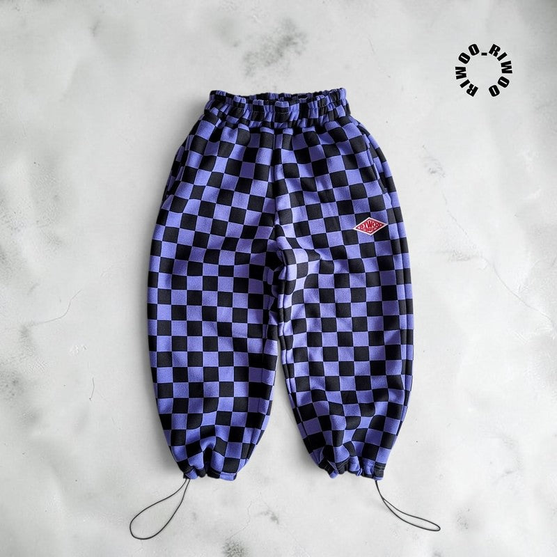 Little Foxx – Riwoo Chess Fleece String Pants