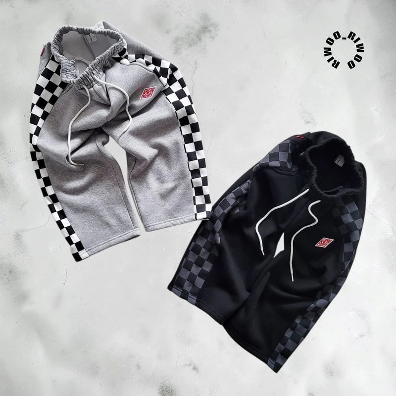 Little Foxx – Fleece Side Check Wide Pants