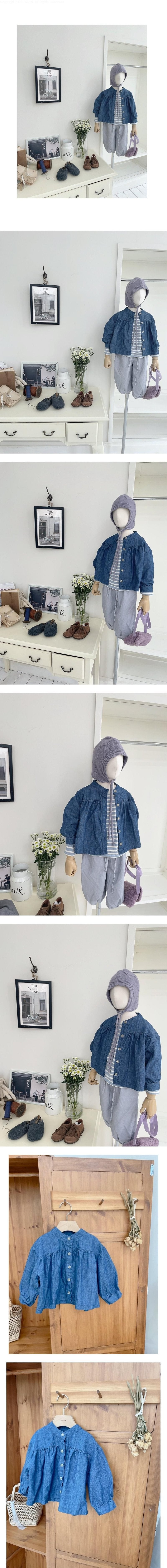 Little Foxx – Yarn Shirring Blouse-Denim