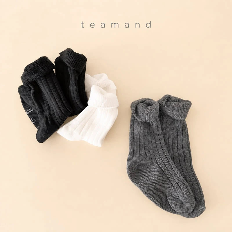 Little Foxx – Ribbed Plain Sock Set Mom Couple