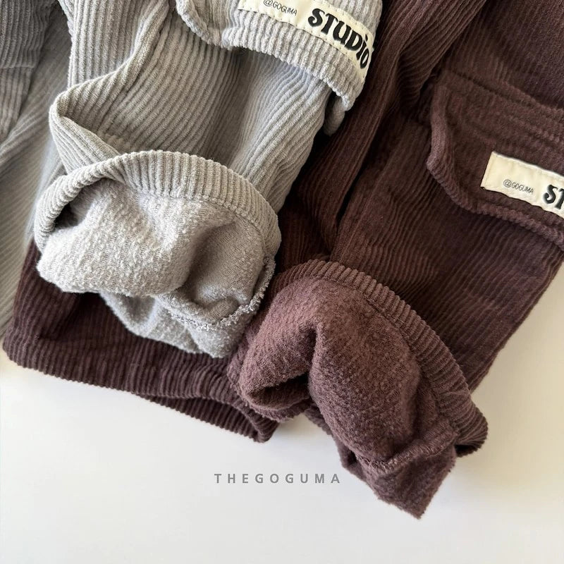 Little Foxx – Corduroy Cargo Fleeced Pants