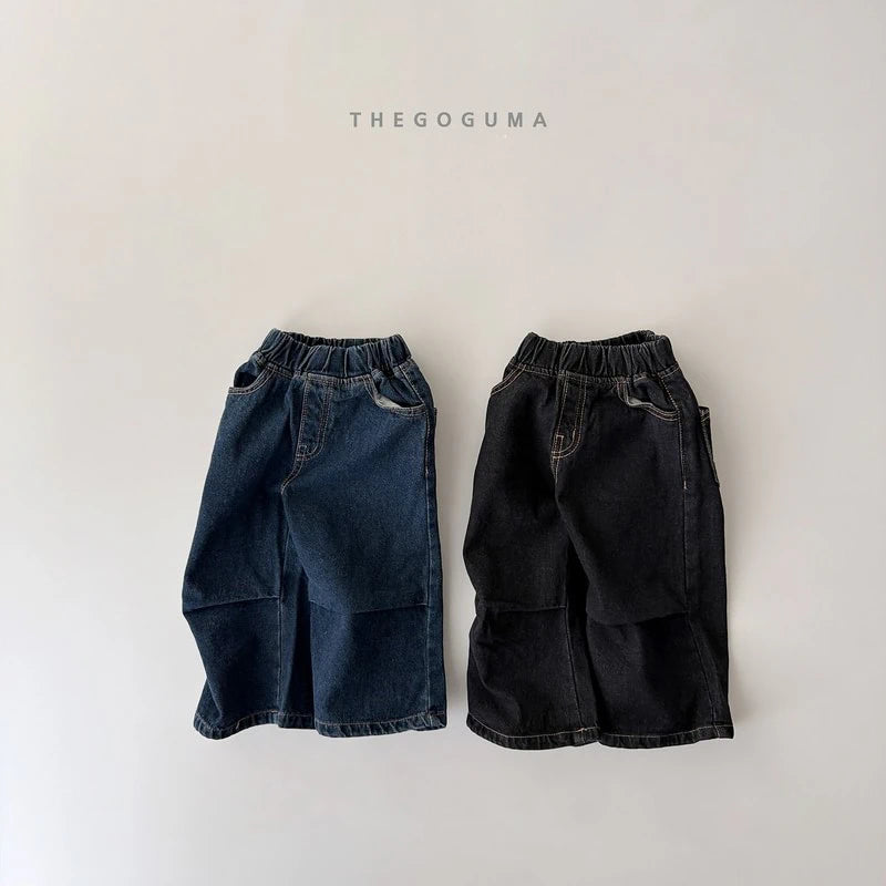Little Foxx – Point Pleats Fleeced Denim Pants