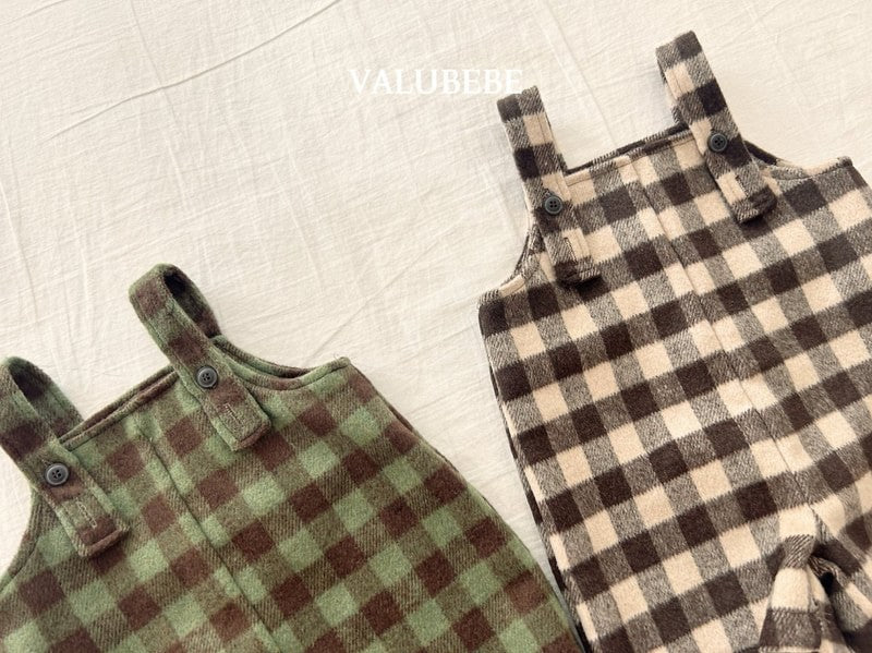 Little Foxx – Almond Check Overall Pants