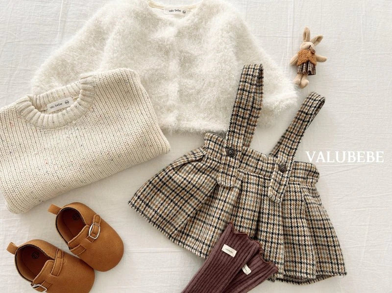 Little Foxx – Marble Check Pleated Skirt