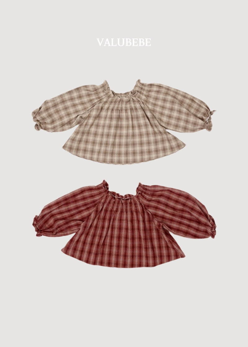 Little Foxx – Dudie Check Smocked Blouse