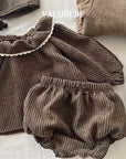 Little Foxx – Herringbone Frill Pumpkin Pants