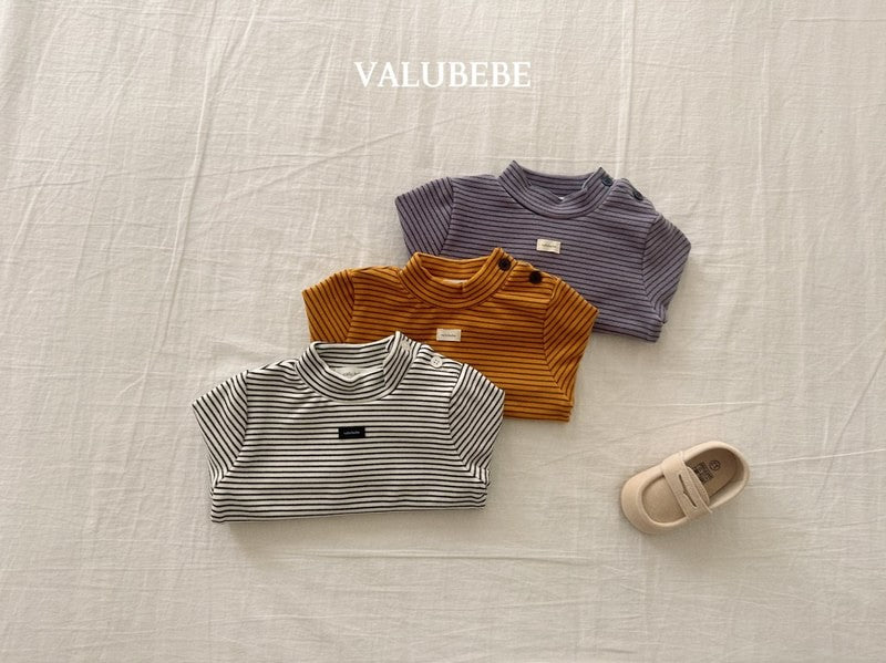 Little Foxx – Rookies Striped Half Mock Neck Tee