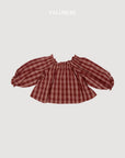 Little Foxx – Dudie Check Smocked Blouse
