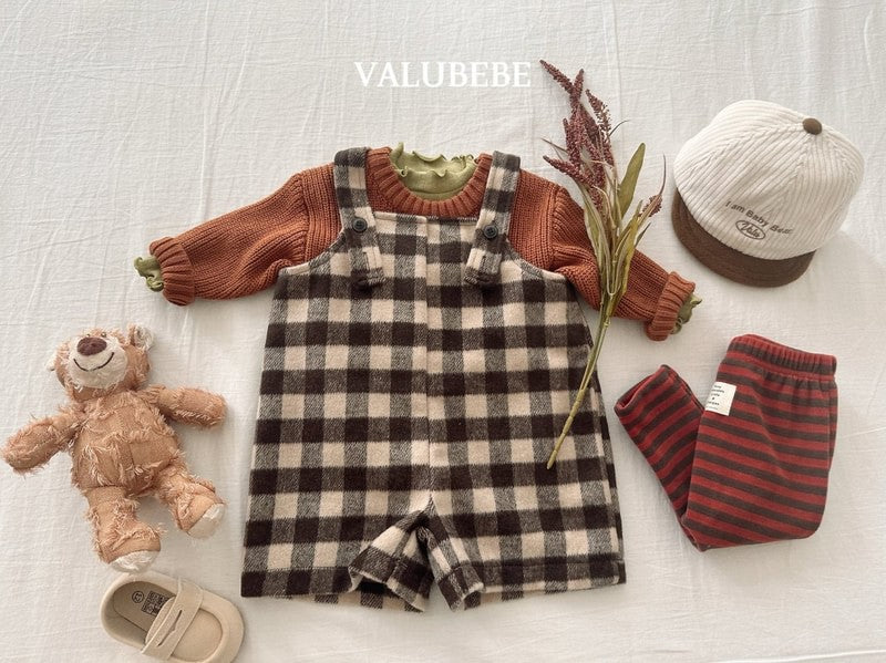 Little Foxx – Almond Check Overall Pants