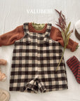 Little Foxx – Almond Check Overall Pants